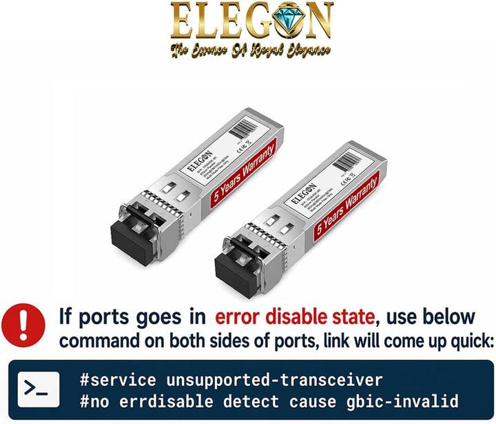 10GBASE-SR SFP+ Transceiver, 10G 850nm MMF 400m OM4/300m OM3, Duplex LC, DDM, NAS HPC, kompatibel Ci