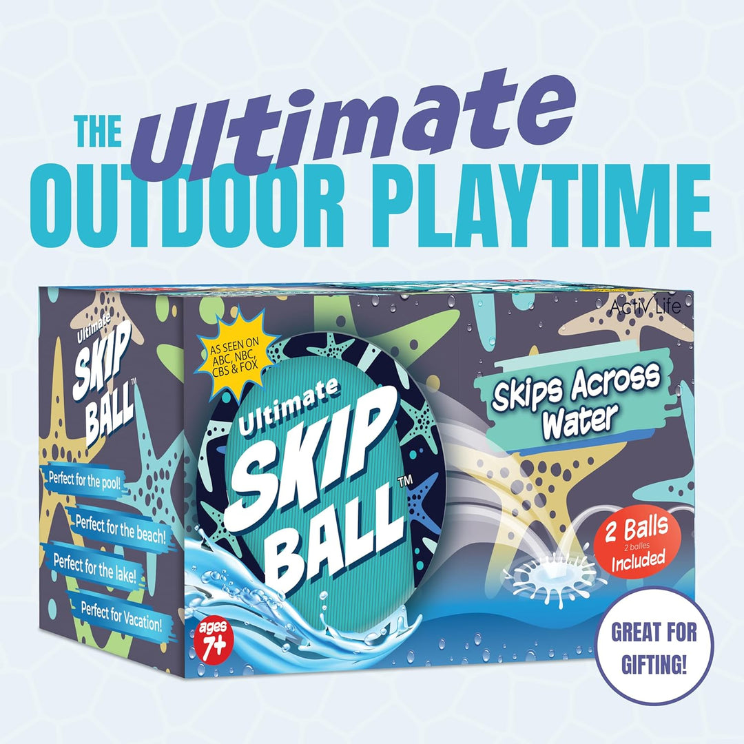 Activ Life Skip Ball Seesternblau – Wasserhüpfball 2er-Set für Kinder & Erwachsene – Outdoor Strands