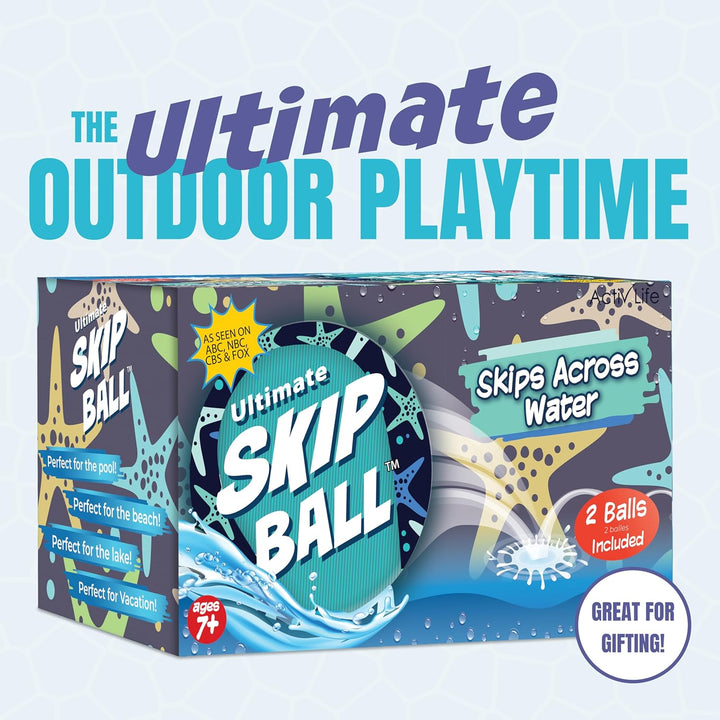 Activ Life Skip Ball Seesternblau – Wasserhüpfball 2er-Set für Kinder & Erwachsene – Outdoor Strands