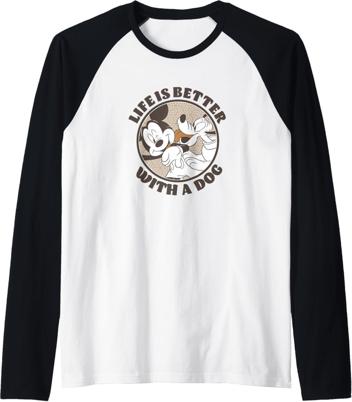 Disney Mickey And Friends Life Is Better With A Dog Raglan