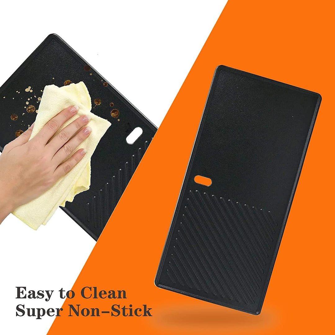 Denmay Gusseisen Grillplatte 43 x 21cm für Charbroil, Enders Boston 3, Enders Monroe 3 Pro, Landmann