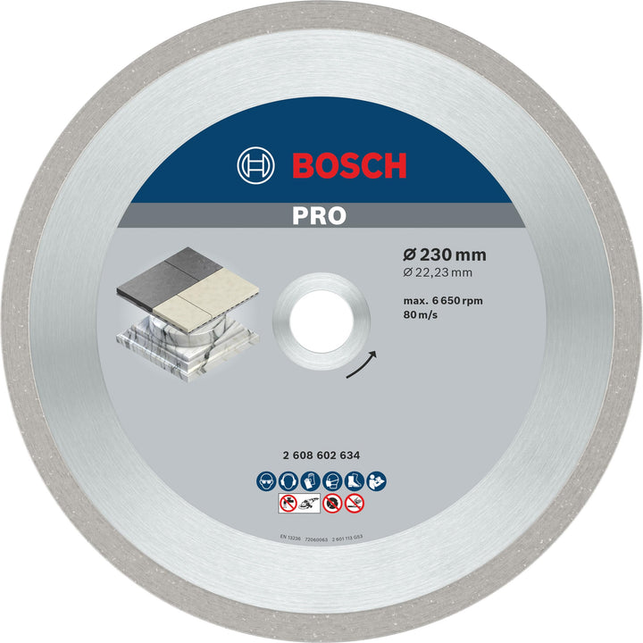 Bosch Professional Diamanttrennscheibe Best für Ceramic, 230 x 22,23 x 2,4 x 10 mm, 2608602634