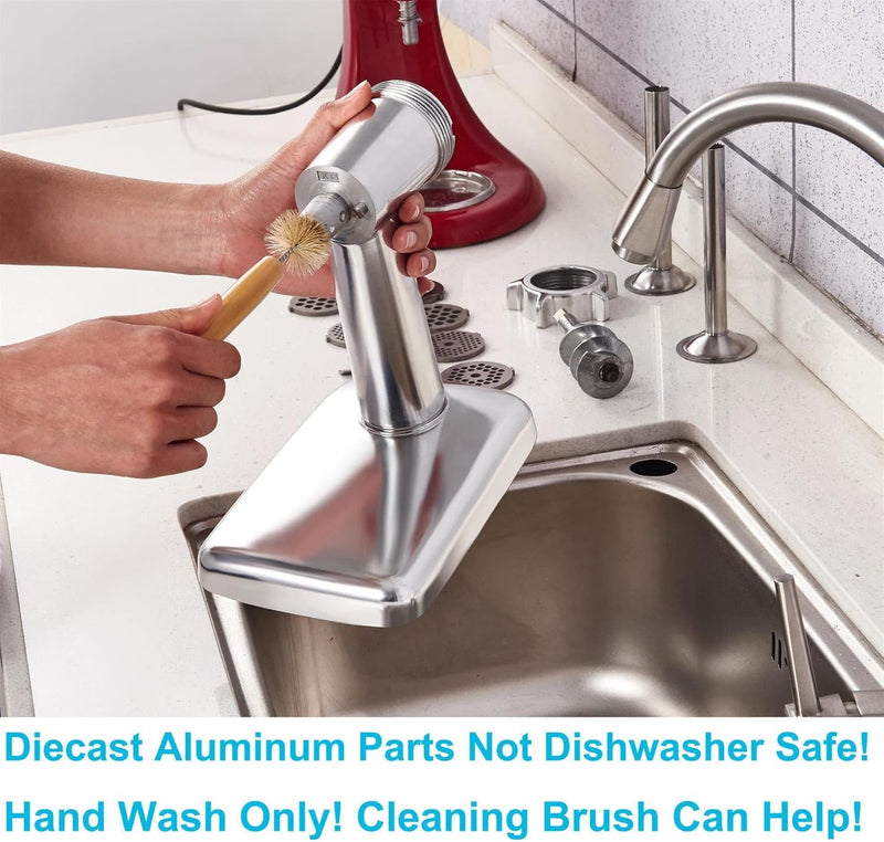 Fleischwolf Aufsatz für Kitchenaid Standmixer Inklusive 3 Wurstfüllhörner 2 Schleifklingen 4 Mahlsch