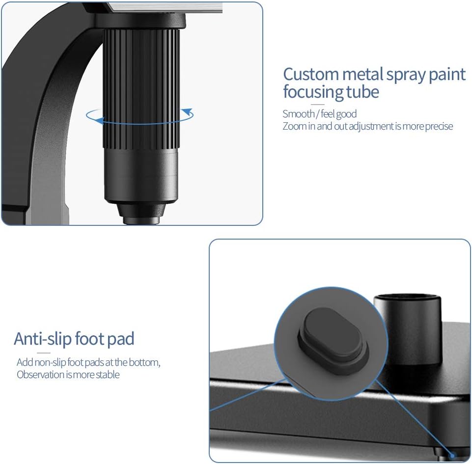 Digitales Mikroskop mit LCD-Display 7 Zoll (17.8 cm) Doppelobjektiv, 500 – 2000 X Kamera mit 12 MP u