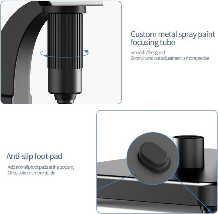 Digitales Mikroskop mit LCD-Display 7 Zoll (17.8 cm) Doppelobjektiv, 500 – 2000 X Kamera mit 12 MP u