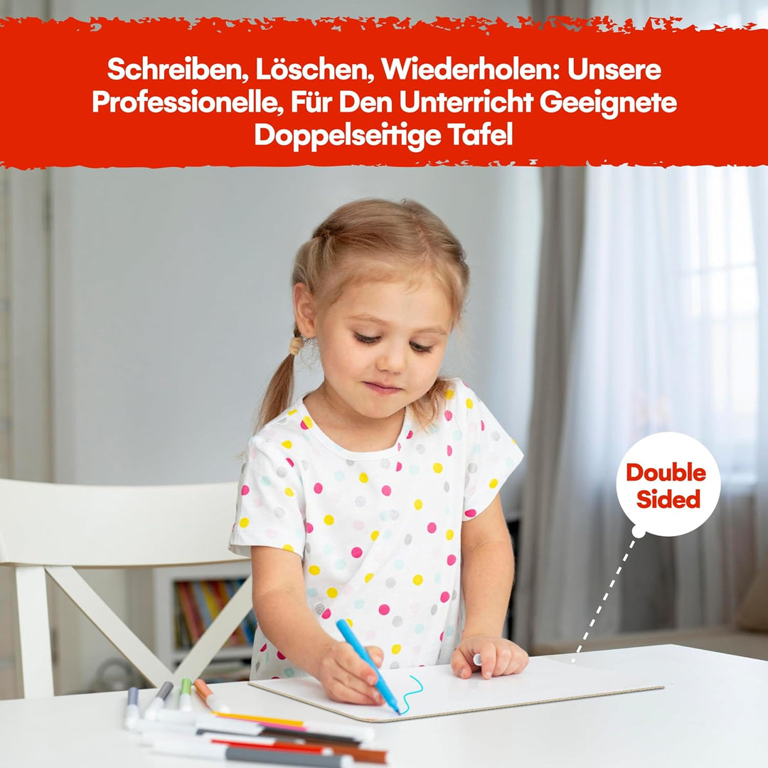 Dry Erase Lapboards | 9 x 12 inch Large Whiteboard | White Board Set | Great for Teachers, Students,