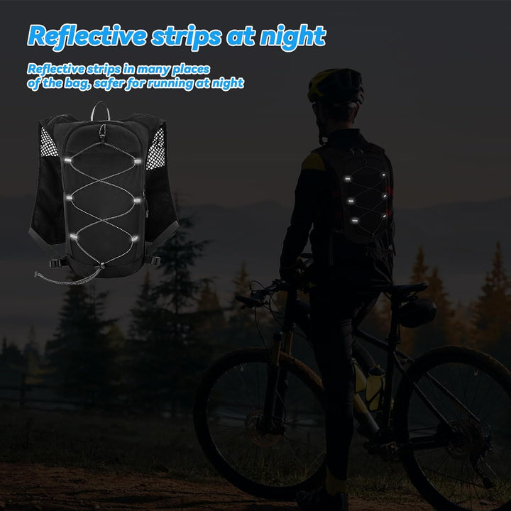 Gewichtsweste, Laufweste Damen Herren mit 2L Trinkrucksack und 500ml Wasserflasche, Laufrucksack mit