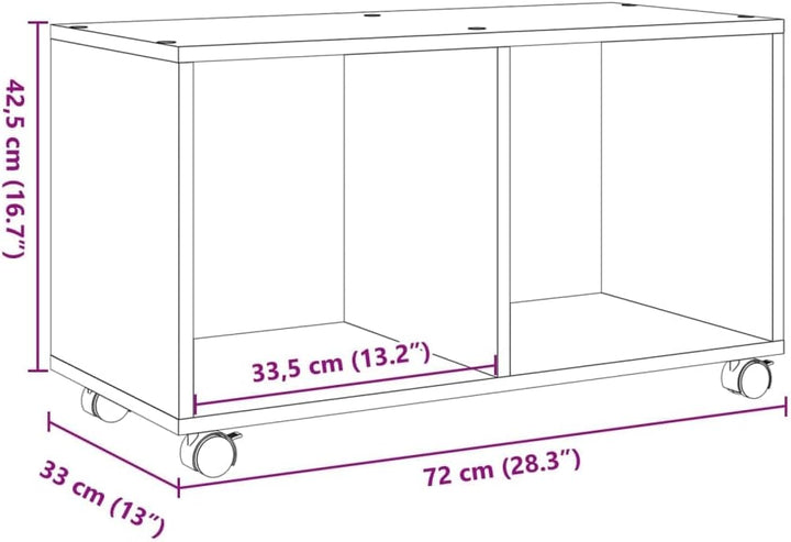 vidaXL Rollschrank, Rollcontainer mit Offenem Design, Aktenschrank für Büro Wohnzimmer, Büroschrank