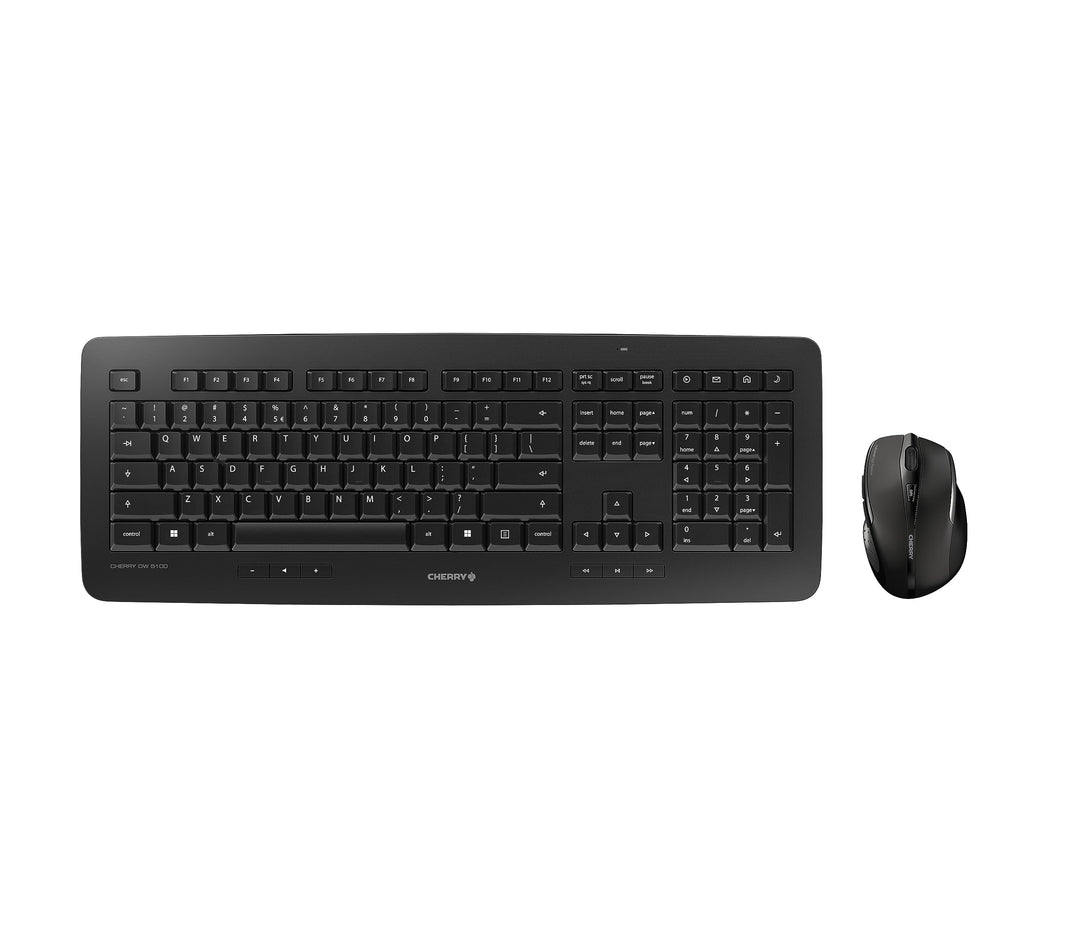 CHERRY DW 5100, Kabelloses Tastatur-Maus-Set, Pan-Nordisches Layout (QWERTY), 2,4 GHz Funk, Plug &amp; P