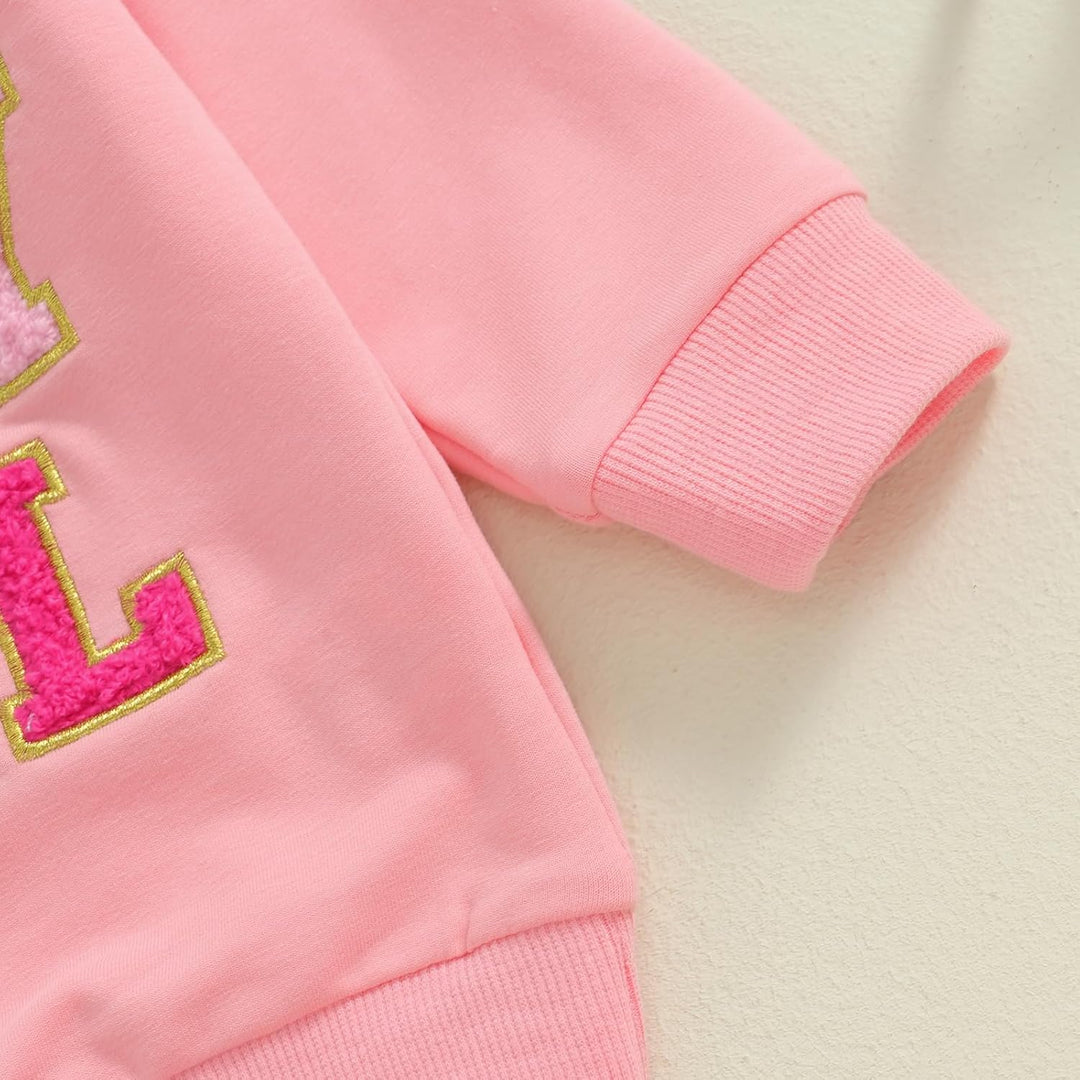 Baby Mädchen Geburtstag Outfit Prinzessein Spitzen Rock Set Langarm Buchstaben Stickerei Sweatshirt+