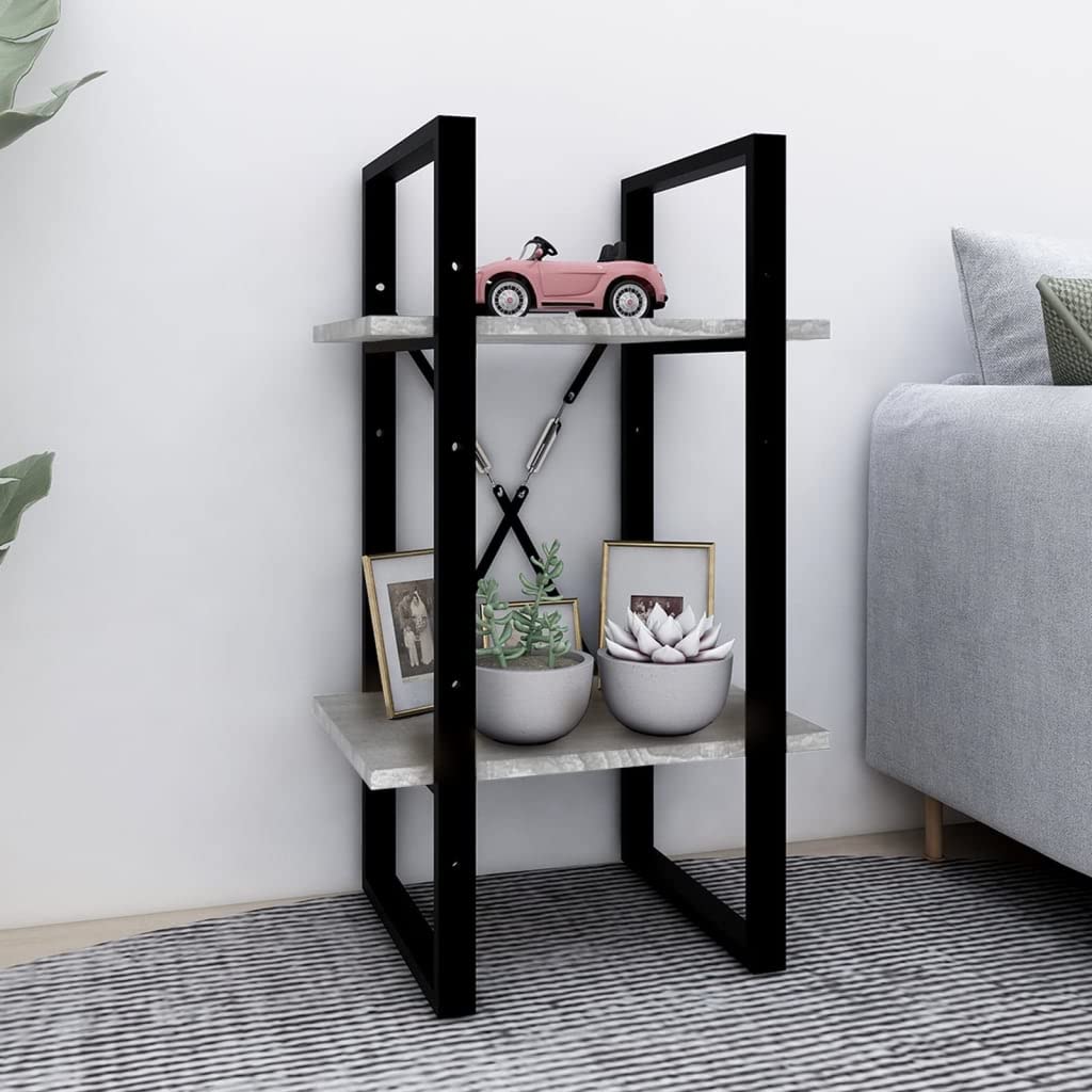 homiuse Bücherregal 2 Fächer Grau Sonoma 40x30x70 cm Holzwerkstoff BüCherregal Regal Wand WüRfelrega