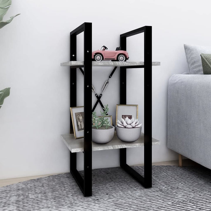 homiuse Bücherregal 2 Fächer Grau Sonoma 40x30x70 cm Holzwerkstoff BüCherregal Regal Wand WüRfelrega