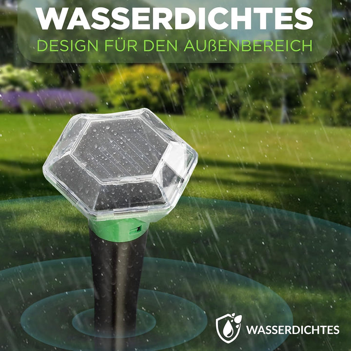 ISOTRONIC Maulwurfabwehr zum Vertreiben von Maulwürfen, Wühlmäusen & Schlangen – Solar Maulwurfschre