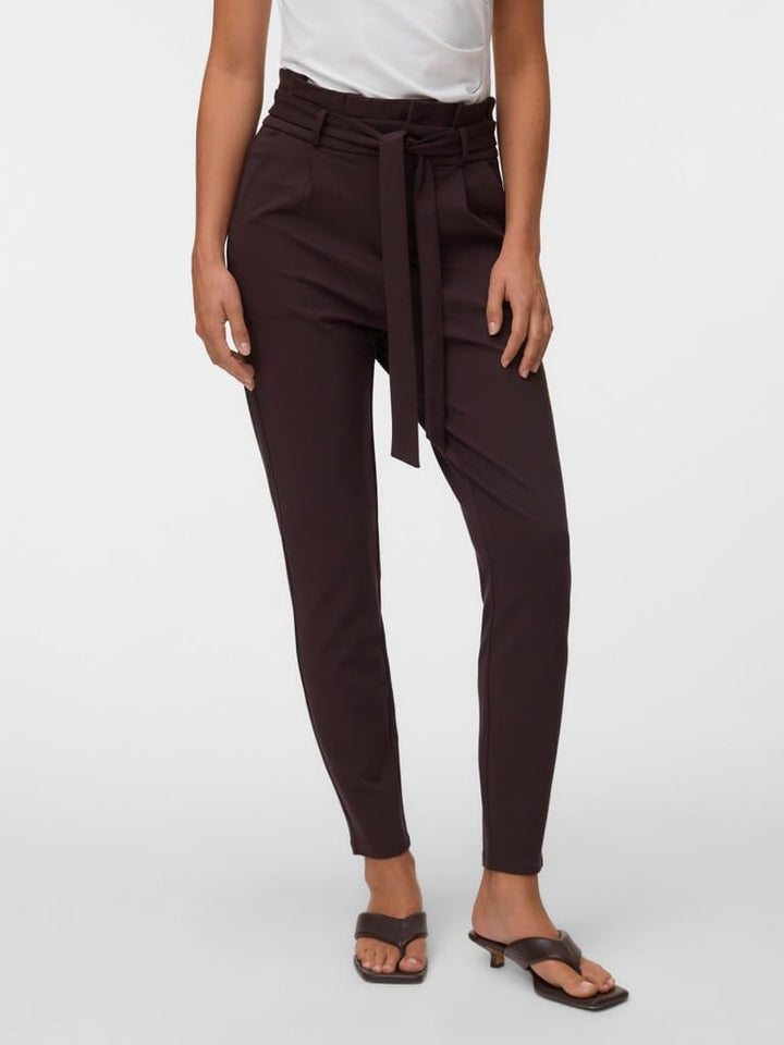 VERO MODA Damen Stoffhose Vmeva Hw Loose Paperbag Pant Ga Noos S / 32L Chocolate Torte, S / 32L Choc