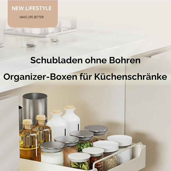Creperture Ausziehbare Schublade, Ausziehbare Schubladen-Aufbewahrungsregale für Küchenschränke, fix