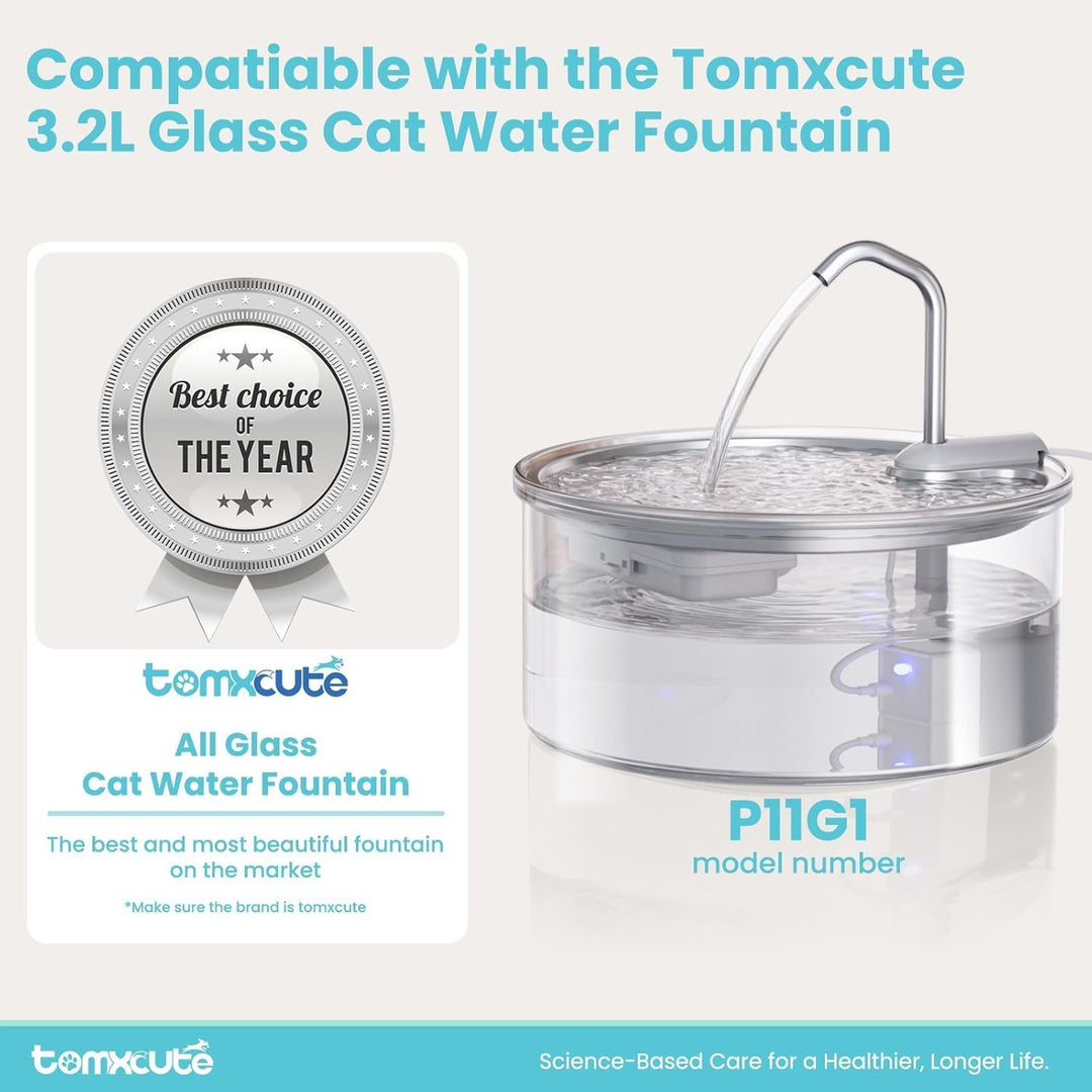 Tomxcute Katzenbrunnen Filter Set, 10 Filter + 2 Schwämme für 108oz/3.2L Katzenbrunnen Katzenbrunnen
