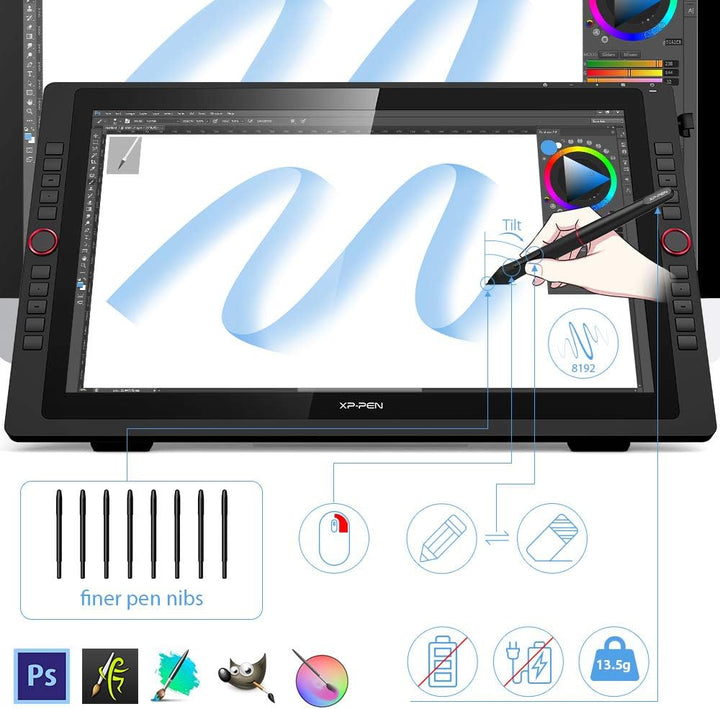 XP-PEN Artist 22R Pro Professionelles Display-Tablet, 21,5 Zoll (21,5 Zoll), Zeichenmonitor mit USB-