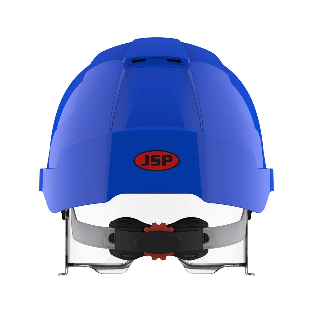 JSP EVO VISTAlens Sicherheitshelm mit integrierter Schutzbrille JSP AMB170-006-F00, Blau/Blau (280-E