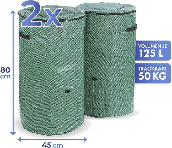 Maximex Komposter, 2er-Set, Sammelstelle für Bioabfälle, zum Herstellen von Humus, mit Klappfenster