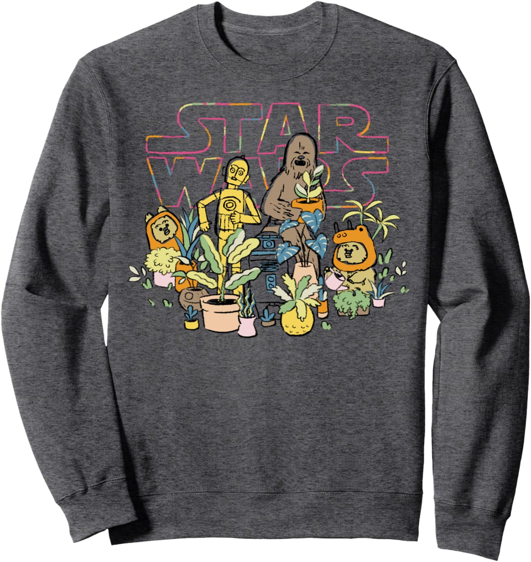 Star Wars C-3PO And Chewbacca Plant Doodle C1 Sweatshirt