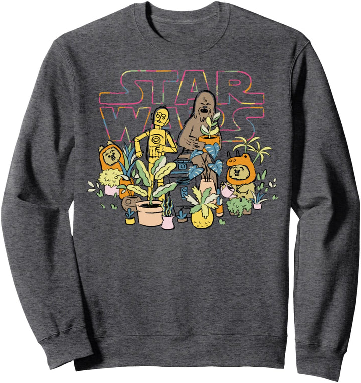 Star Wars C-3PO And Chewbacca Plant Doodle C1 Sweatshirt