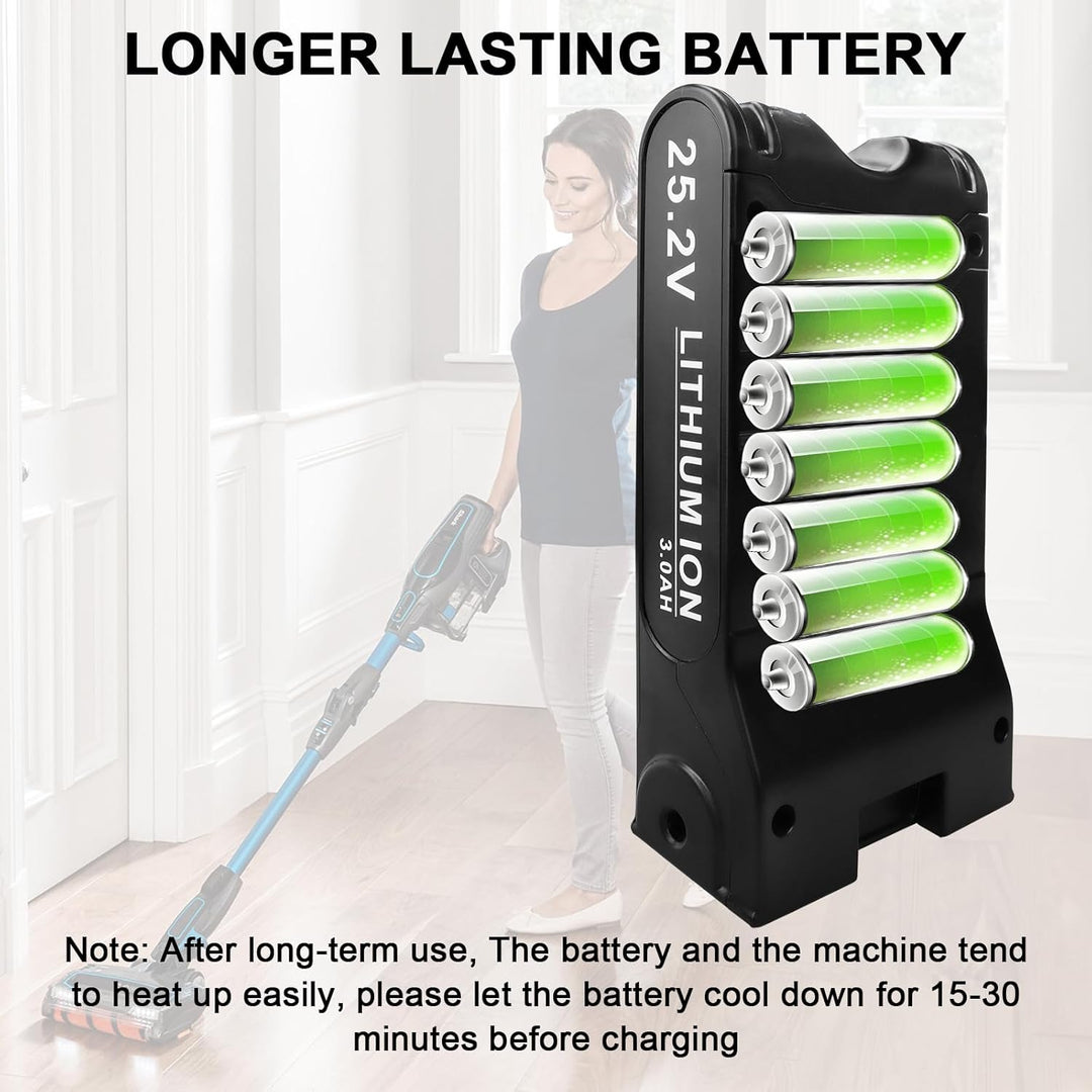 25,2 V 3000 mAh Lithium-Ionen-Ersatzakku kompatibel mit Shark XBAT200, Akku für Shark IF200 IF201 IF