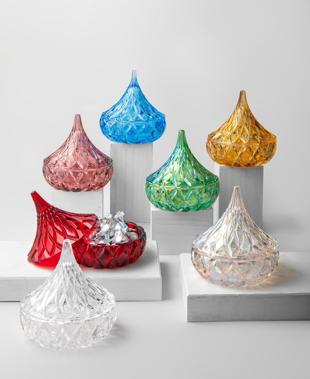 Godinger Crystal Famous Hersheys Kiss Crystal Candy Dish 1 Transparenter Kristall, 1 Transparenter K
