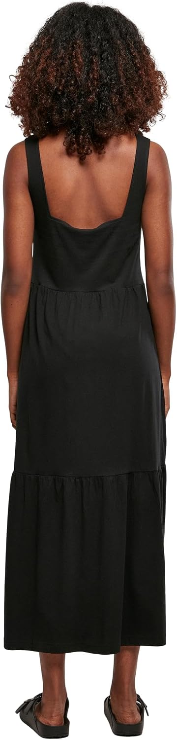 Urban Classics Damen Kleid mit breiten Trägern und Volant Einsätzen, Frauen Sommerkleid in 4 Farben