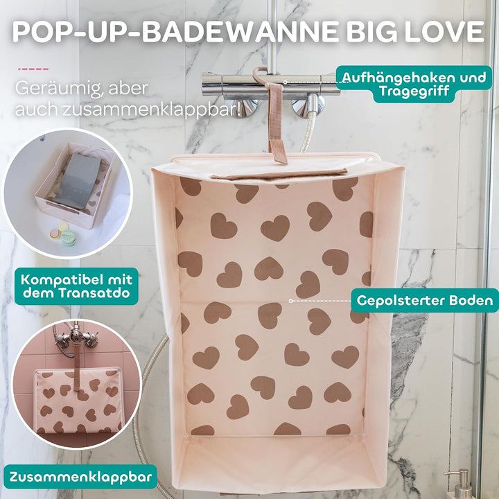 BÉABA, Faltbare Babybadewanne, ultrakompakt, modernes Design, sehr platzsparend, einfache Nutzung, P
