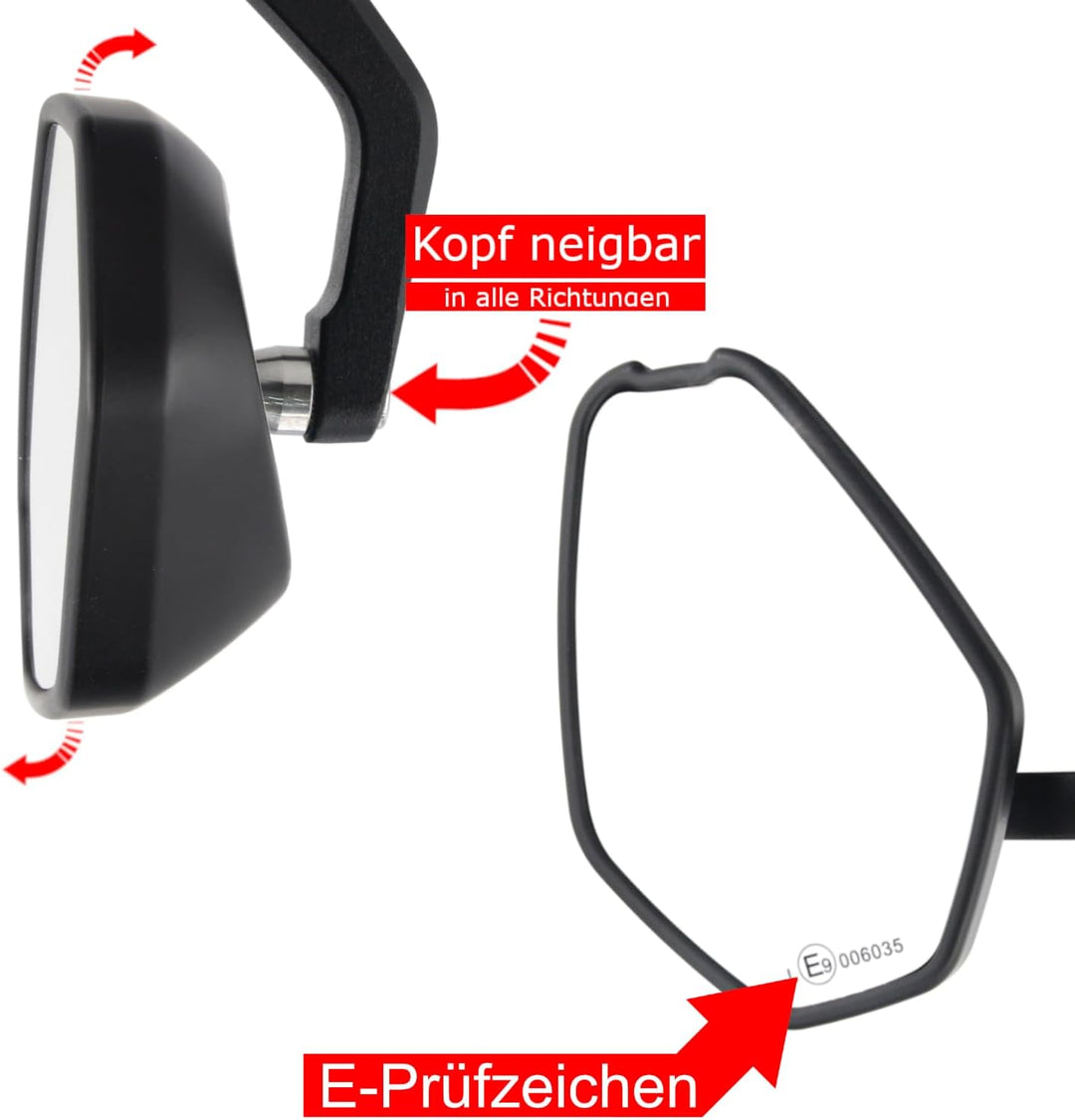 Area1 universal Motorrad Lenkerendenspiegel Rückspiegel Paar e-geprüft kompatibel mit Duke SMC/R MT0