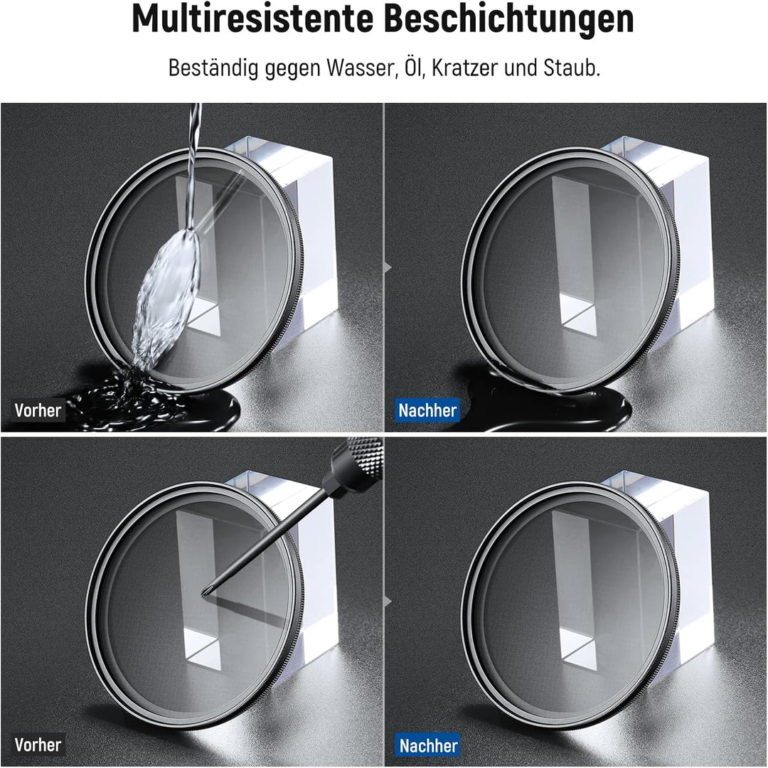 NEEWER 82mm Sternfilter 4/8 Punkte, Verstellbarer Star Filter, mehrfach beschichteter drehbarer Kreu
