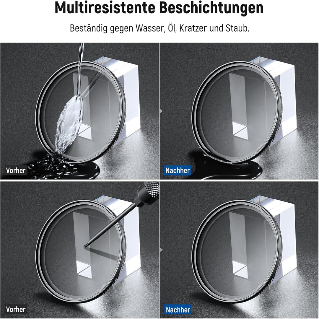 NEEWER 72mm Sternfilter 4/8 Punkte, Verstellbarer Star Filter, mehrfach beschichteter drehbarer Kreu