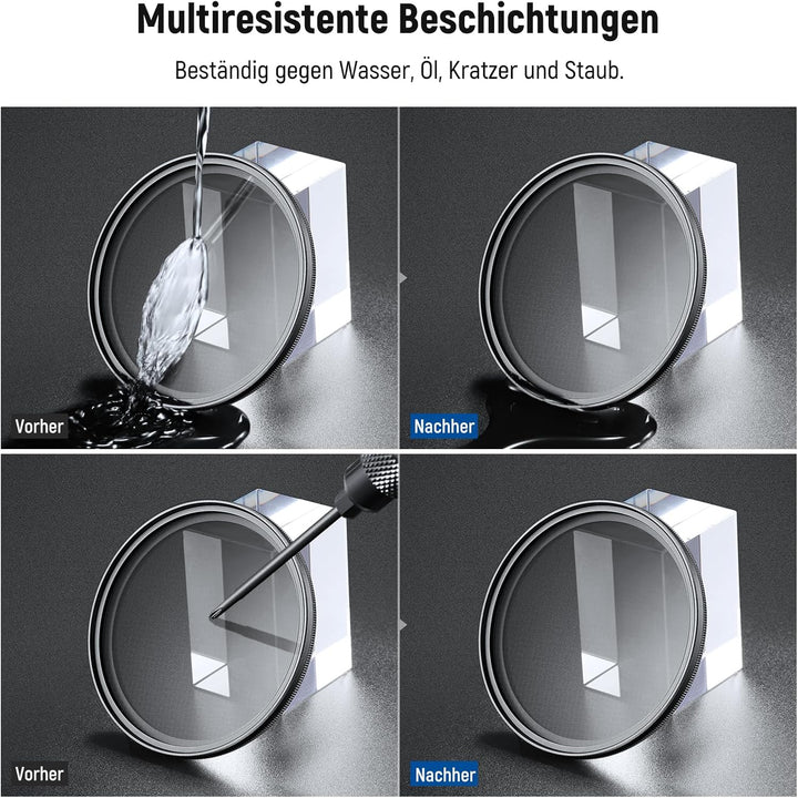 NEEWER 72mm Sternfilter 4/8 Punkte, Verstellbarer Star Filter, mehrfach beschichteter drehbarer Kreu