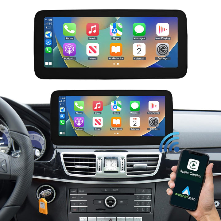 Road Top 12,3 Zoll Ultra-schmal Autoradio Touchscreen Drahtlos CarPlay Android Auto für Mercedes Ben