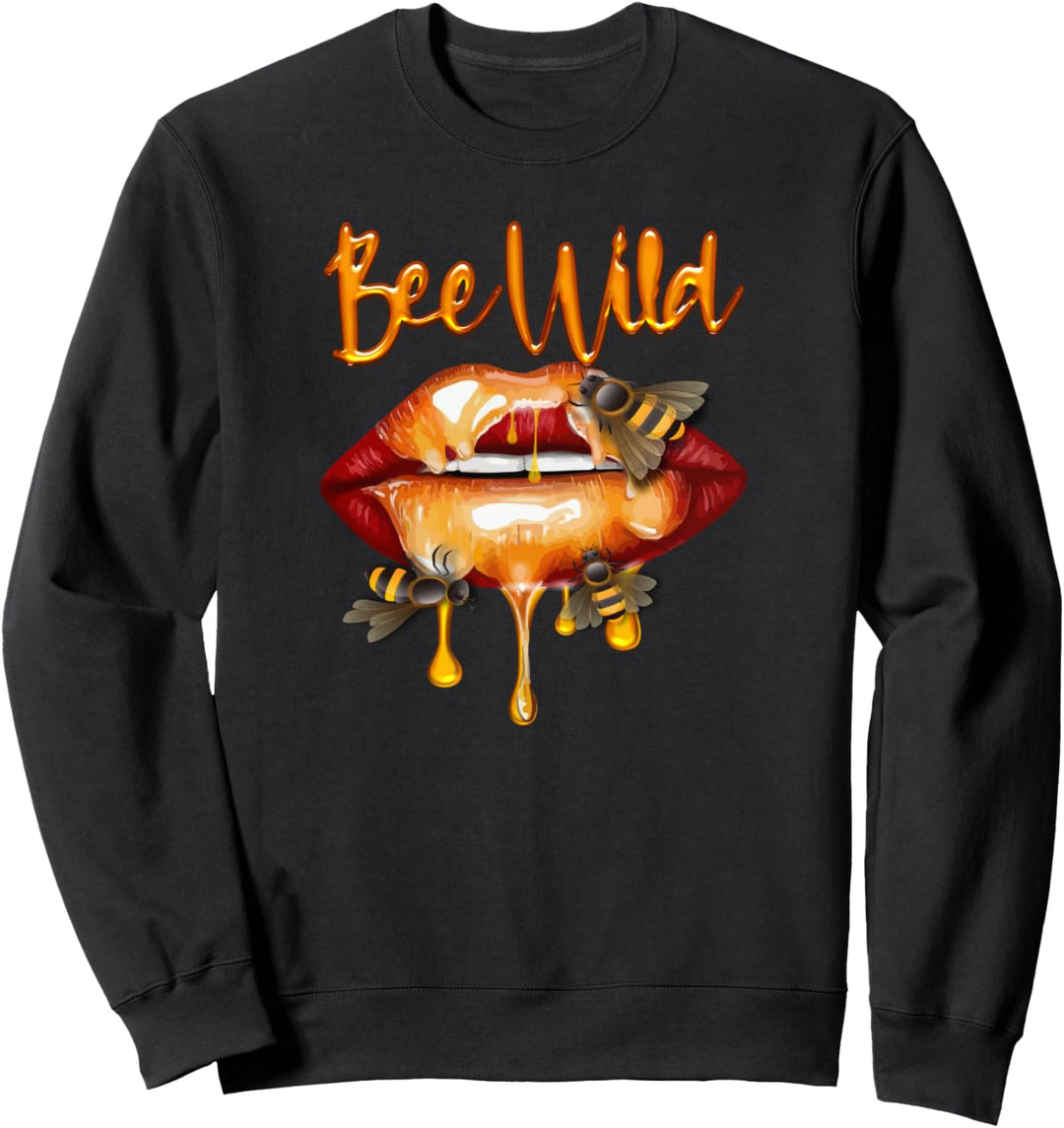 Kussmund Honig Lippen Bee Wild Kiss Lips Süsses Bienen Sweatshirt
