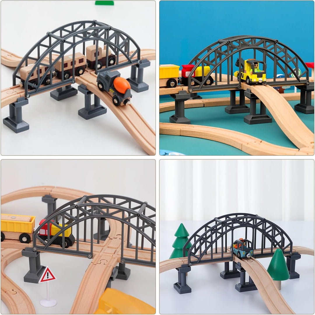 Holzeisenbahn Zubehör, Holzschienen Eisenbahn Brücke, Kreuzen Holz Eisenbahn Brücken, Kompatibel mit