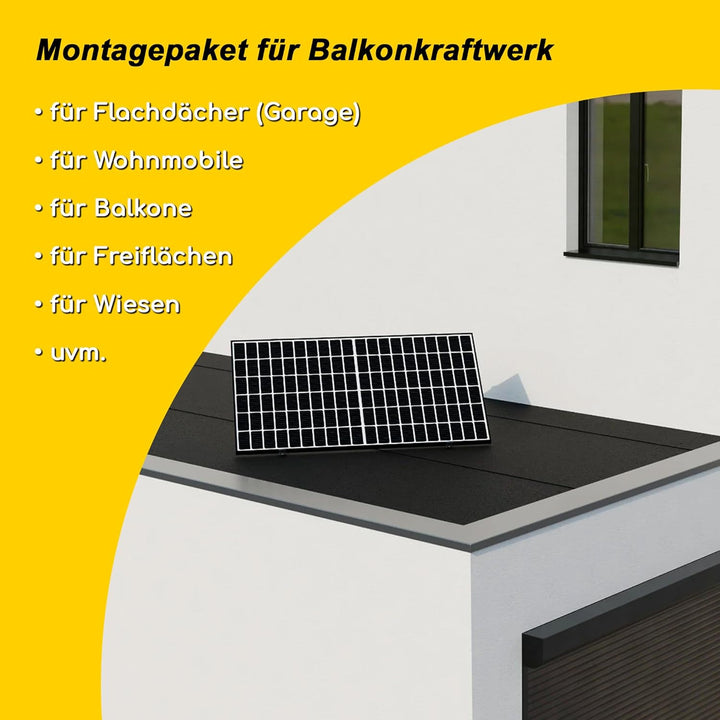 2 Sets Solarpanel Halterung Balkonkraftwerk | Solarmodul Halterung für Solarmodule bis 114cm | Verst