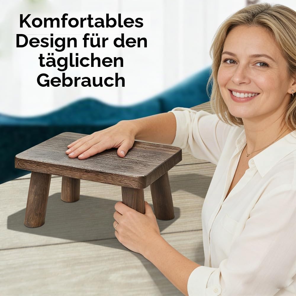 ZIJIREN Holzfusshocker, Couchtischhocker, Schuhtragehocker, Pflanztisch, Schuhwechselhocker, Massivh
