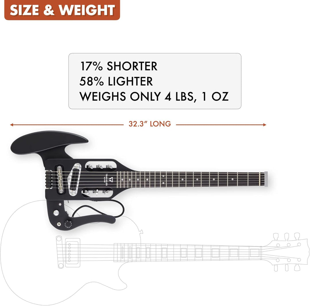Traveler Guitar Pro-Series Mod-X E-Gitarre, Schwarz matt (PSM BKM) Schwarz matt Griffbrett aus schwa