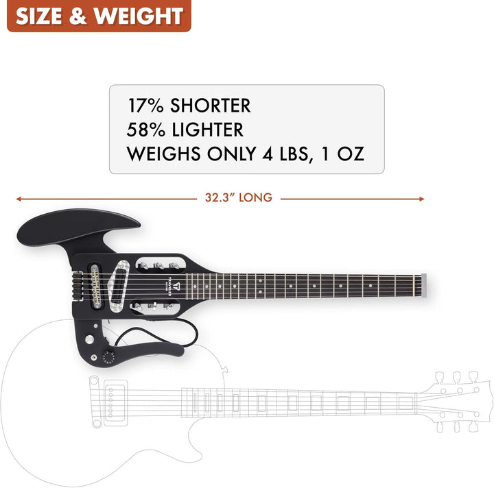 Traveler Guitar Pro-Series Mod-X E-Gitarre, Schwarz matt (PSM BKM) Schwarz matt Griffbrett aus schwa