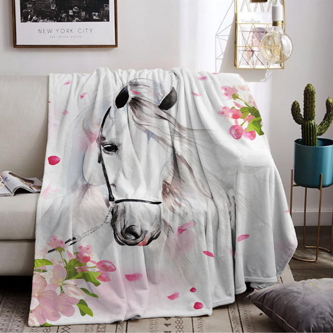 Pferd Kuscheldecke Flanell Decke,Kinderdecke 3D Pferd Flauschige Plüsch Decke,Wohndecke Fleecedecke