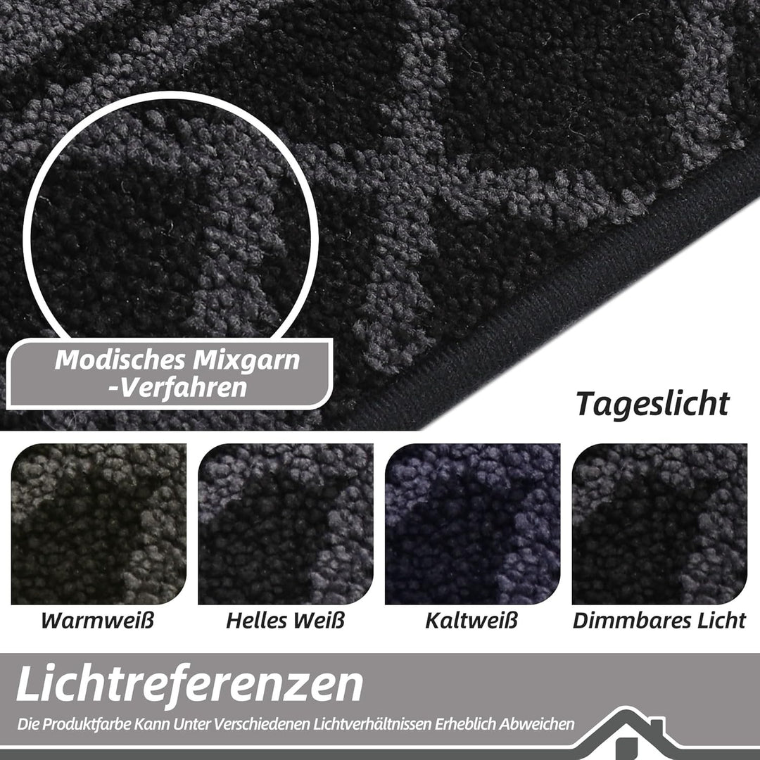 BEQHAUSE Fussabtreter Innen, 50 * 80 cm Fussmatte, Schmutzfangmatte Waschbar, TPR rutschfest Fussabt