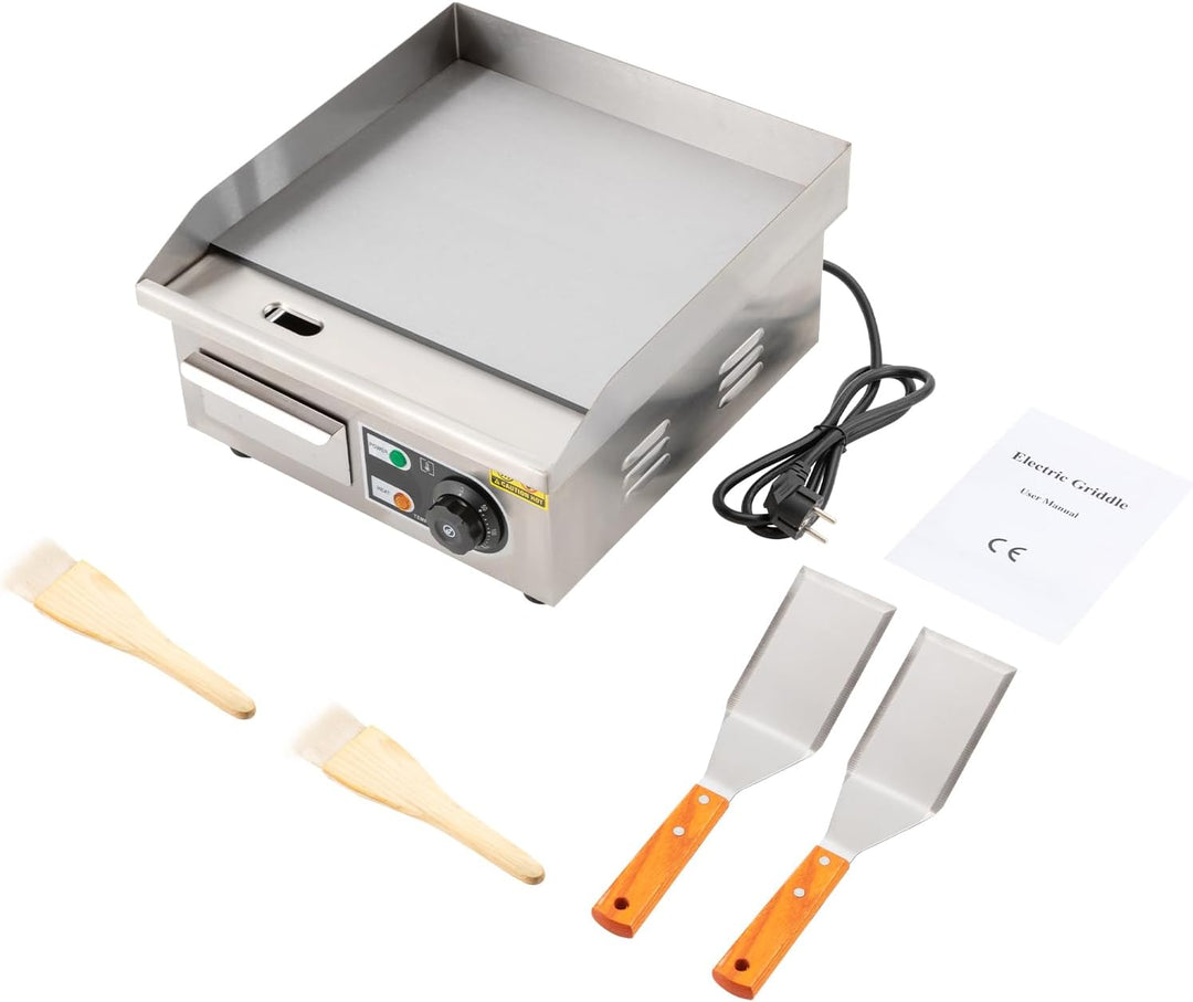 2000W Kommerzielle elektrische Grillplatte, Edelstahl Grill, 14 Zoll elektrische Grillplatte 35.5 *