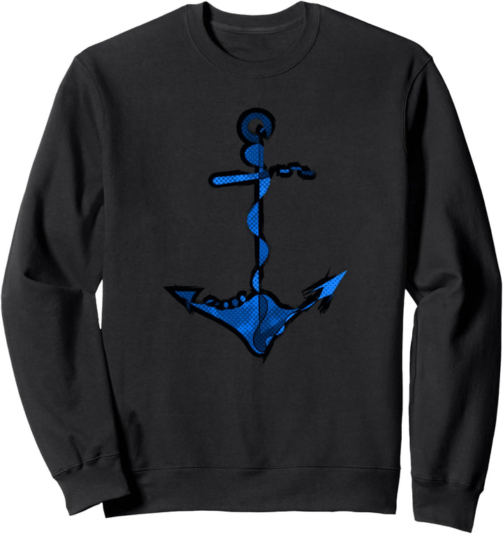 Moderner Blauer Anker, Maritim, Nautik Sweatshirt