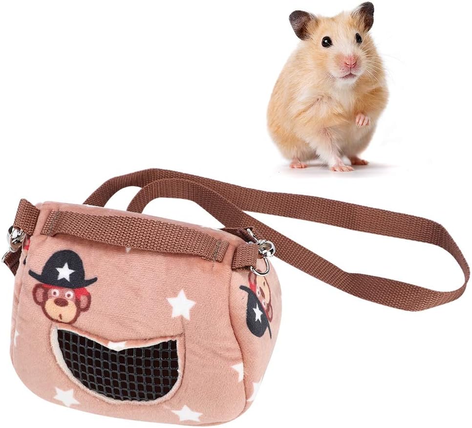 Zerodis Haustier Hamster Träger, Kaffee Flanell Plüsch Hamster Eichhörnchen Reisetaschen Tragbare at