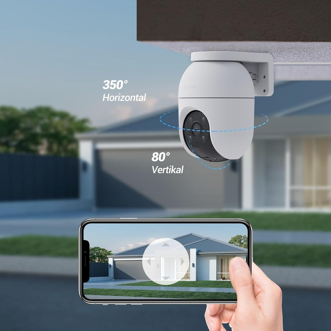 EZVIZ 5MP Pan&Tilt WLAN Kamera, Überwachungskamera Aussen mit Personen-/Fahrzeugerkennung, Zwei-Wege