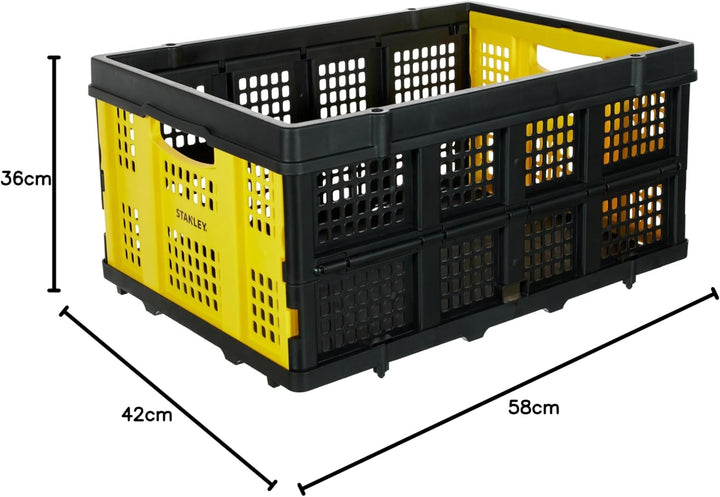 Stanley Stabile Klappbox in Industriequalität, Patentierter Faltmechanismus, Solide Konstruktion, Ho