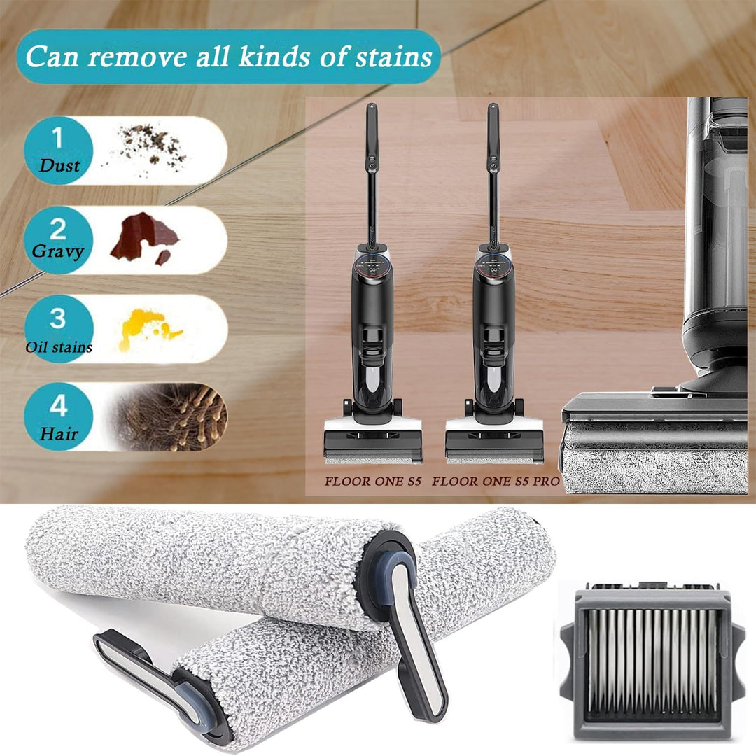 Asdazrxy Zubehörset für Tineco Floor One S5 / S5 PRO 2 Akku-Nass-und Trockensauger, Ersatzteile Enth