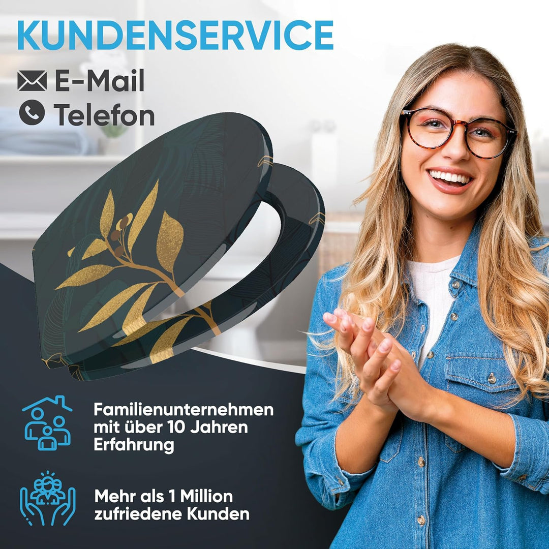 Sanilo WC Sitz mit Absenkautomatik & Schnellverschluss, Toilettendeckel per Knopfdruck abnehmbar, ei
