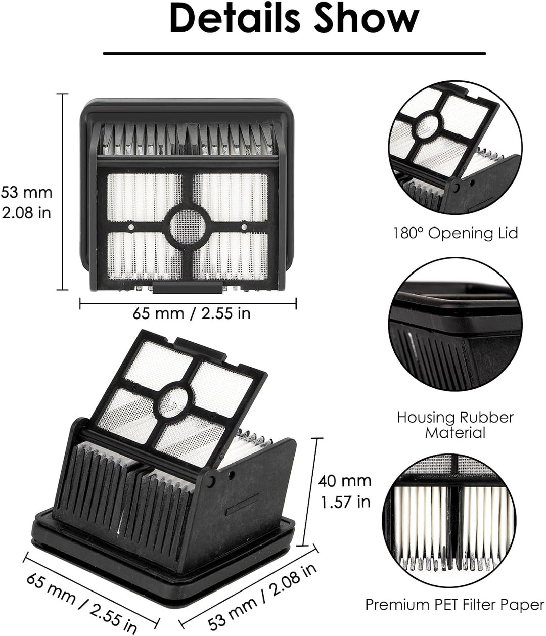 (6 Stück) H12 Pro Ersatz Bürstenrollen und HEPA Filter für Dreame H12 Pro, H12 Dual schnurlosen Nass